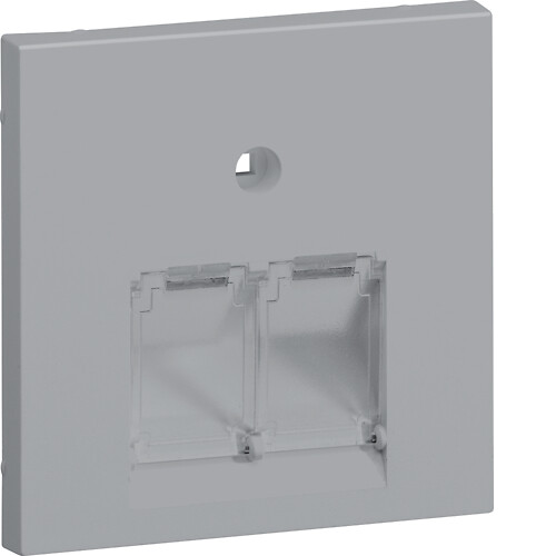 Centrinė plokštė "Safety Plus" 55x55mm UAE RJ45x2, aliuminis matinis