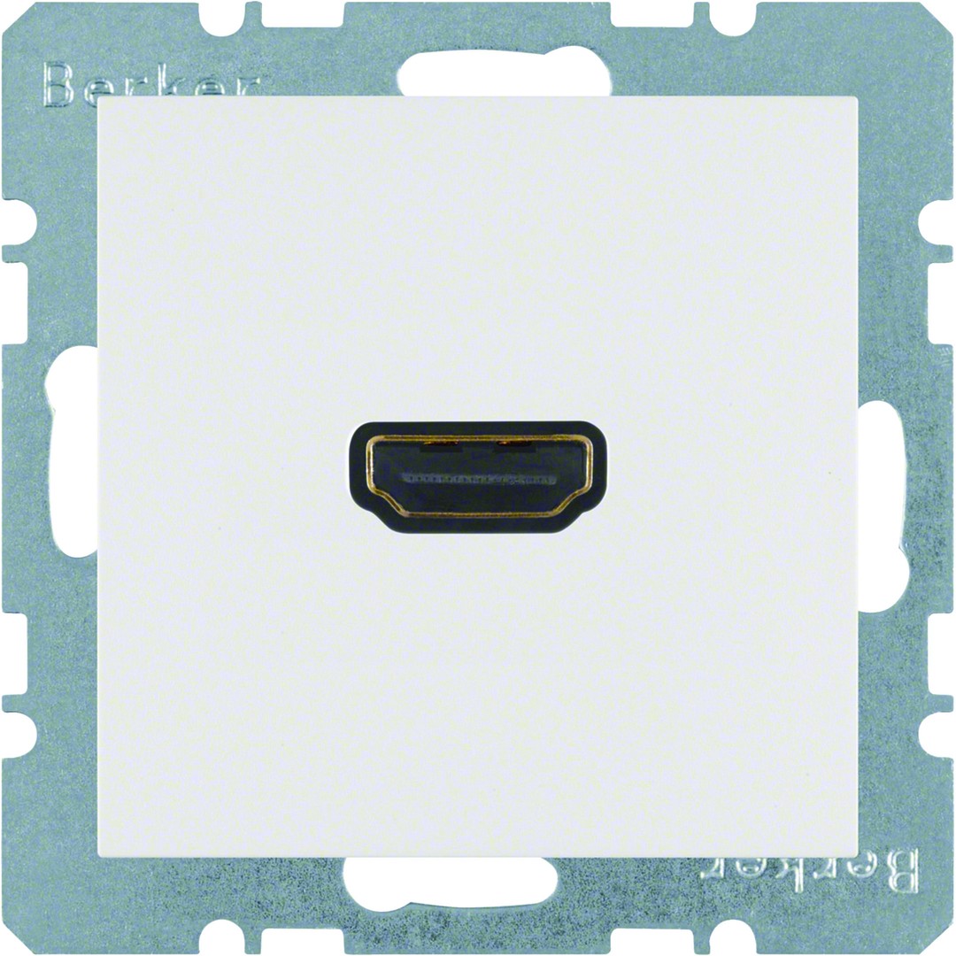 HDMI aukštos raiškos lizdas, Berker S1/B3/B7, baltas blizgus