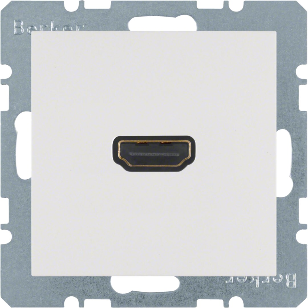 HDMI aukštos raiškos lizdas, Berker S1/B3/B7, baltas blizgus