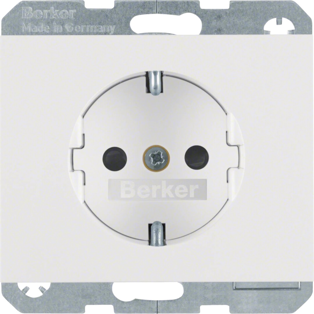 Schuko lizdas QC "Safety Plus" Berker K1, baltas blizgus