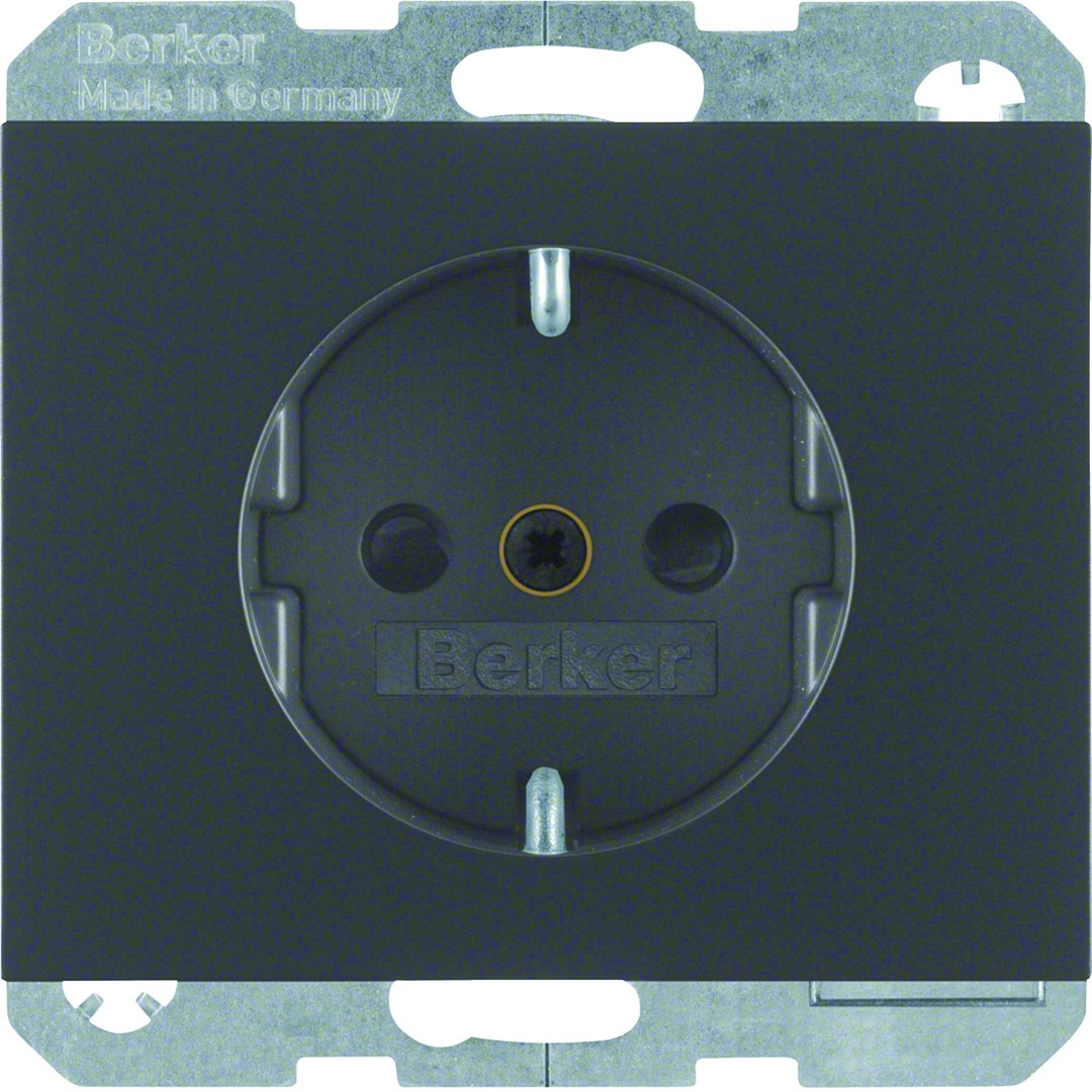 Schuko lizdas QC "Safety Plus" Berker K1, antracitas matinis