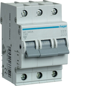 Automatinis jungiklis, 3P, C-40A, 6kA, 3 moduliai