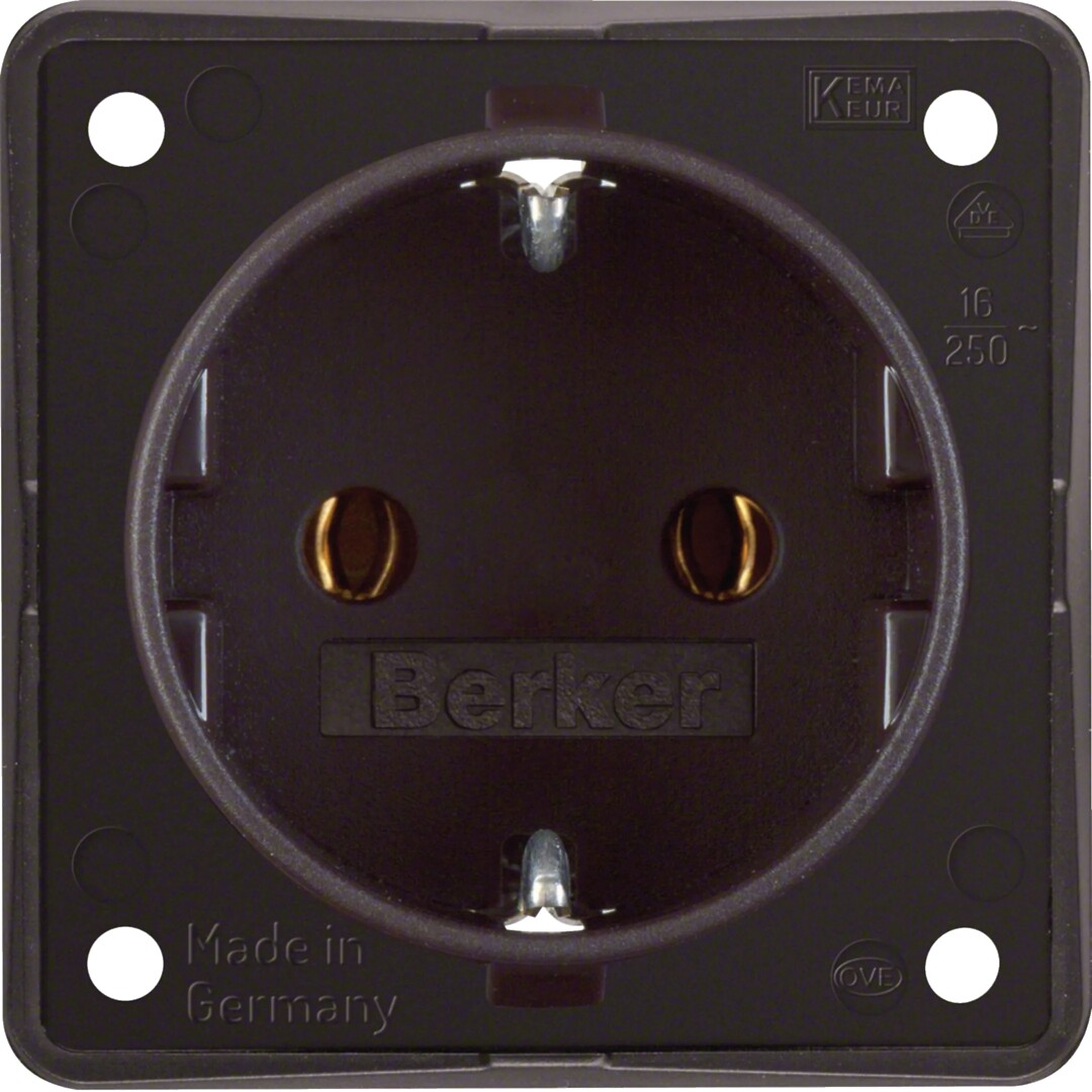 Schuko lizdas QC, Berker Integro, rudas matinis