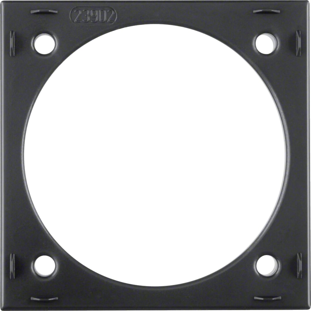 Adapteris v/t., 59,5×59,5x10mm, 1-viet., Berker Integro Flow, antracitas blizgus