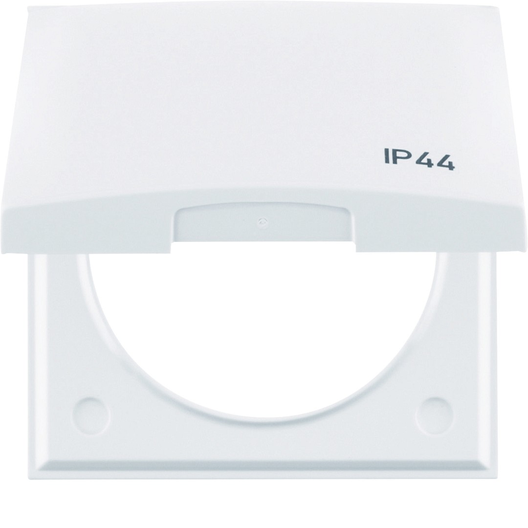 Lizdo dangtelis su simboliu IP44, Berker Integro Flow, baltas blizgus