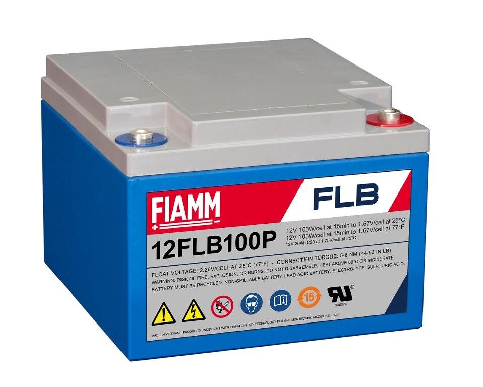 Švino rūgštinė baterija 12FLB100P, 12V 26Ah