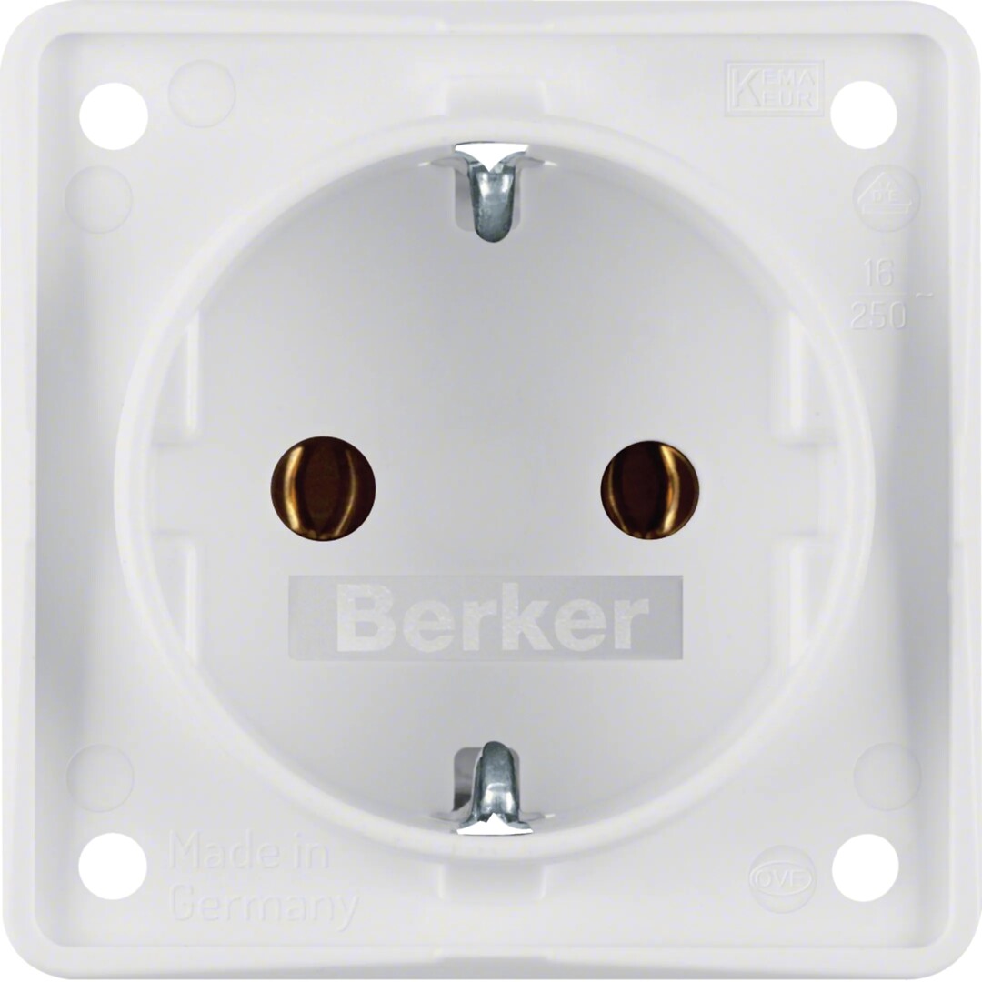Schuko lizdas QC, Berker Integro, baltas matinis