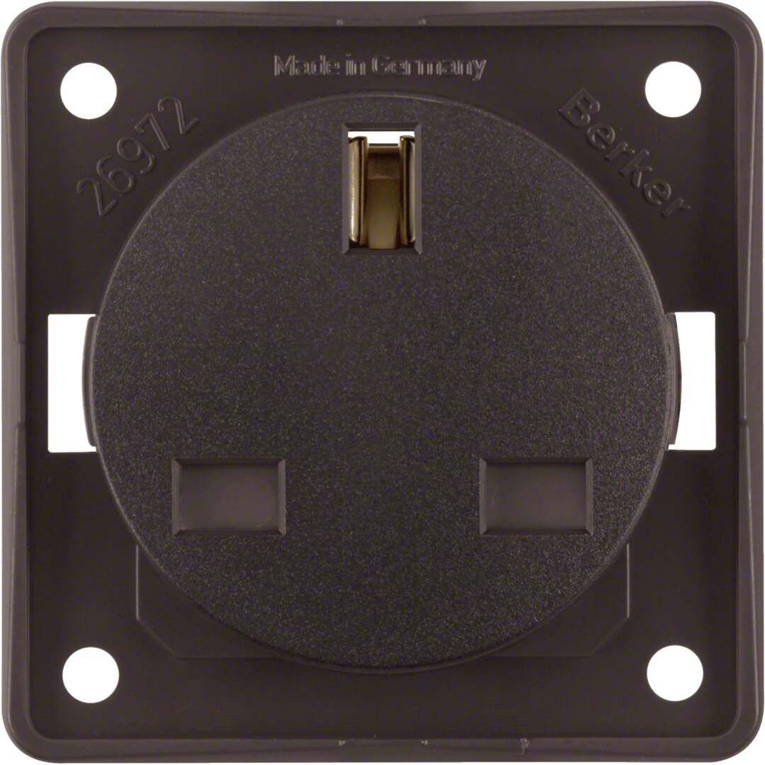 Lizdas "Safety Plus" Britanijos standartas Berker Flow, rudas matinis