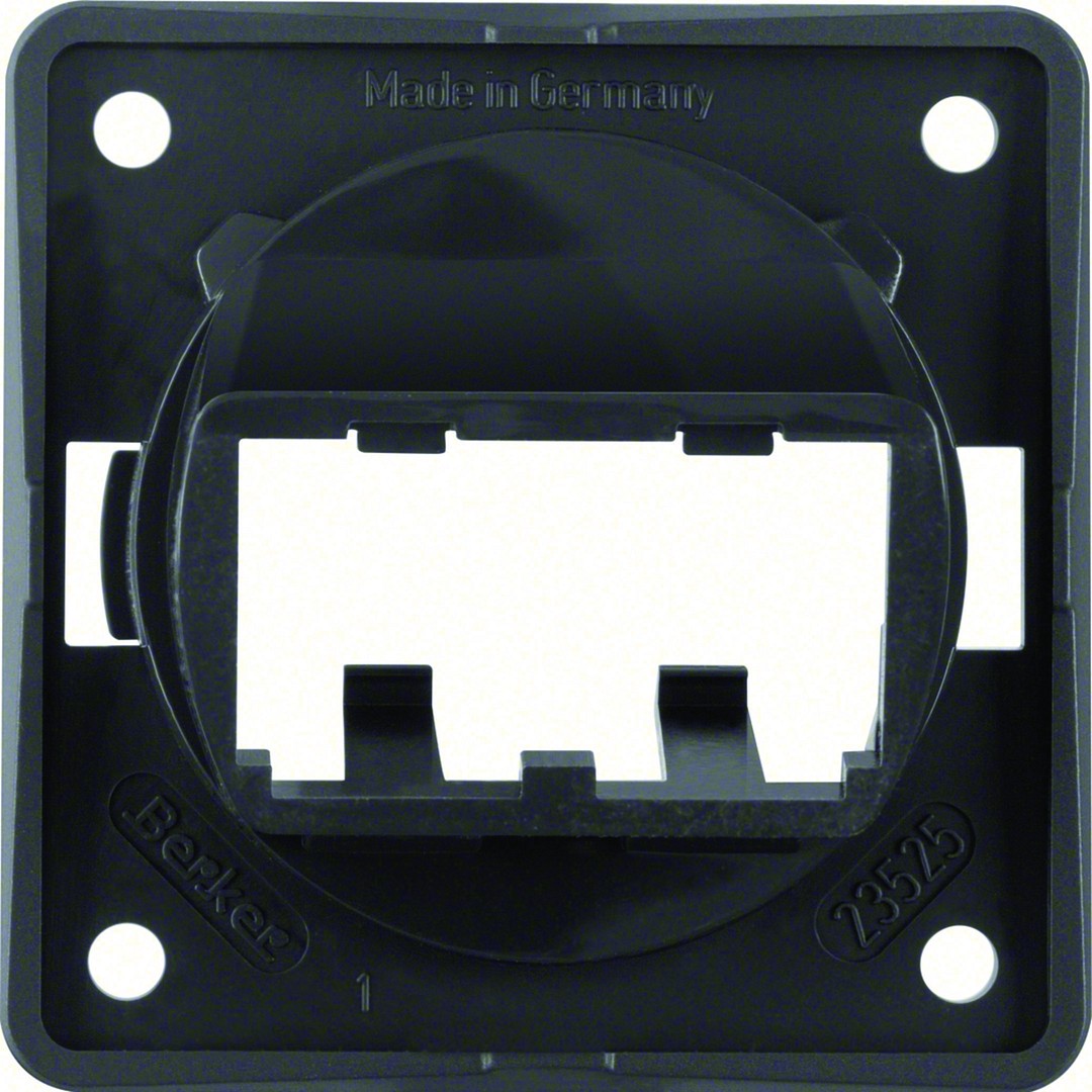 Lizdo laikiklis MINI-COM, RJ45x2, 2-gubas, Berker Integro, juodas blizgus