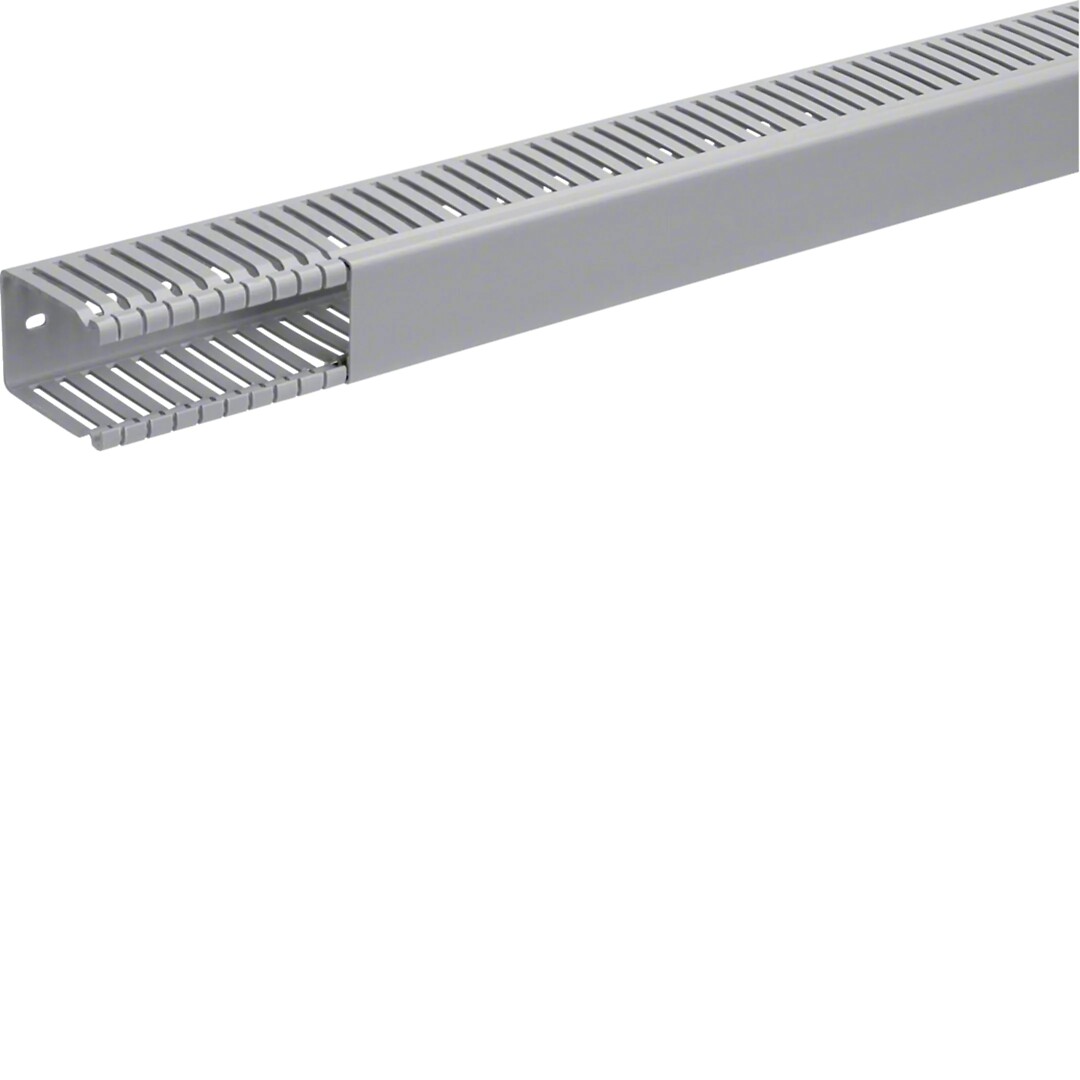 Perforuotas instaliacinis kanalas, 60×40 mm, PVC, BA6, pilkas RAL7030