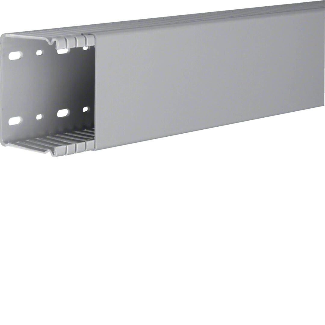 Perforuotas instaliacinis kanalas, 60×80 mm, PVC, BA6, pilkas RAL7030