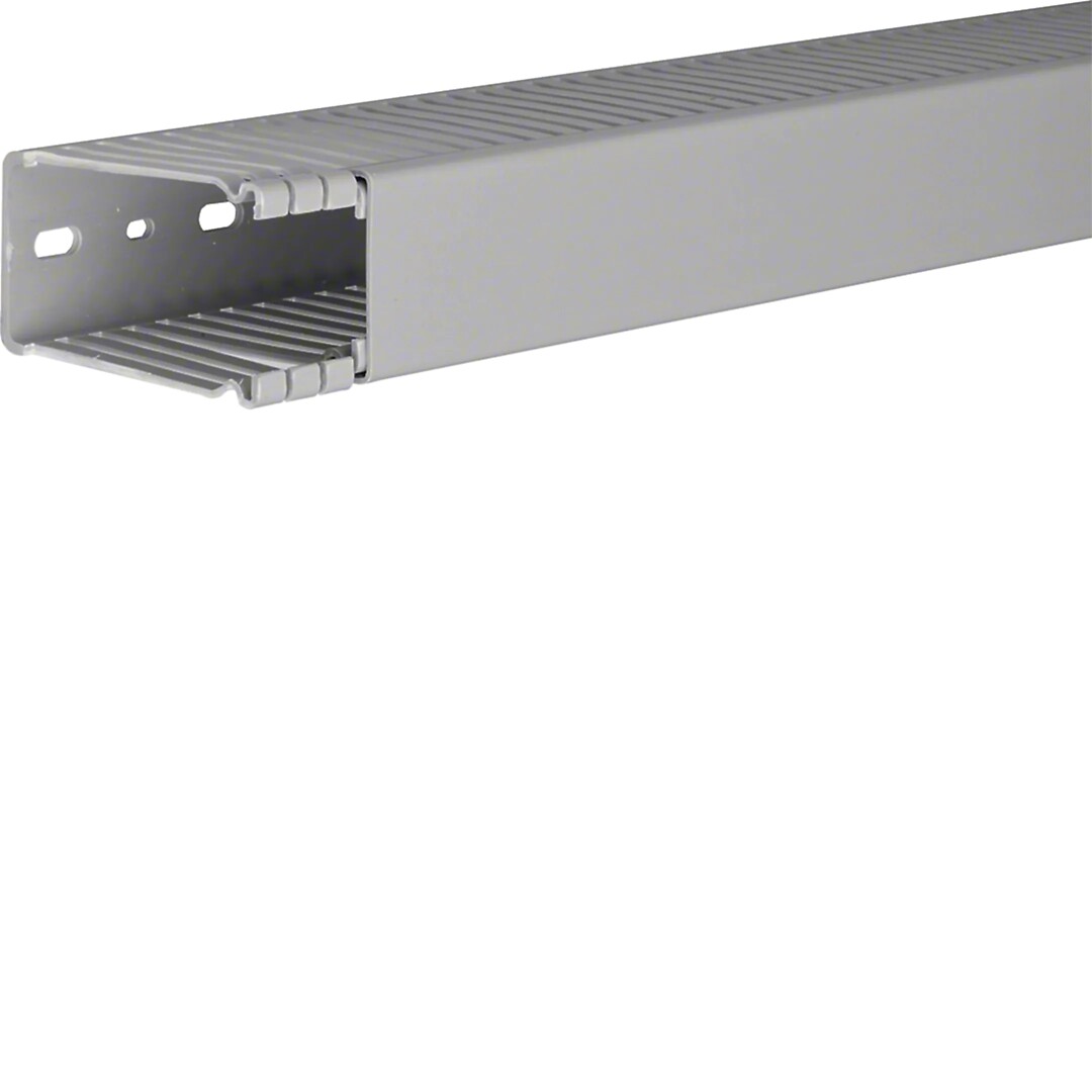 Perforuotas instaliacinis kanalas, 80×40 mm, PVC, BA6, pilkas RAL7030