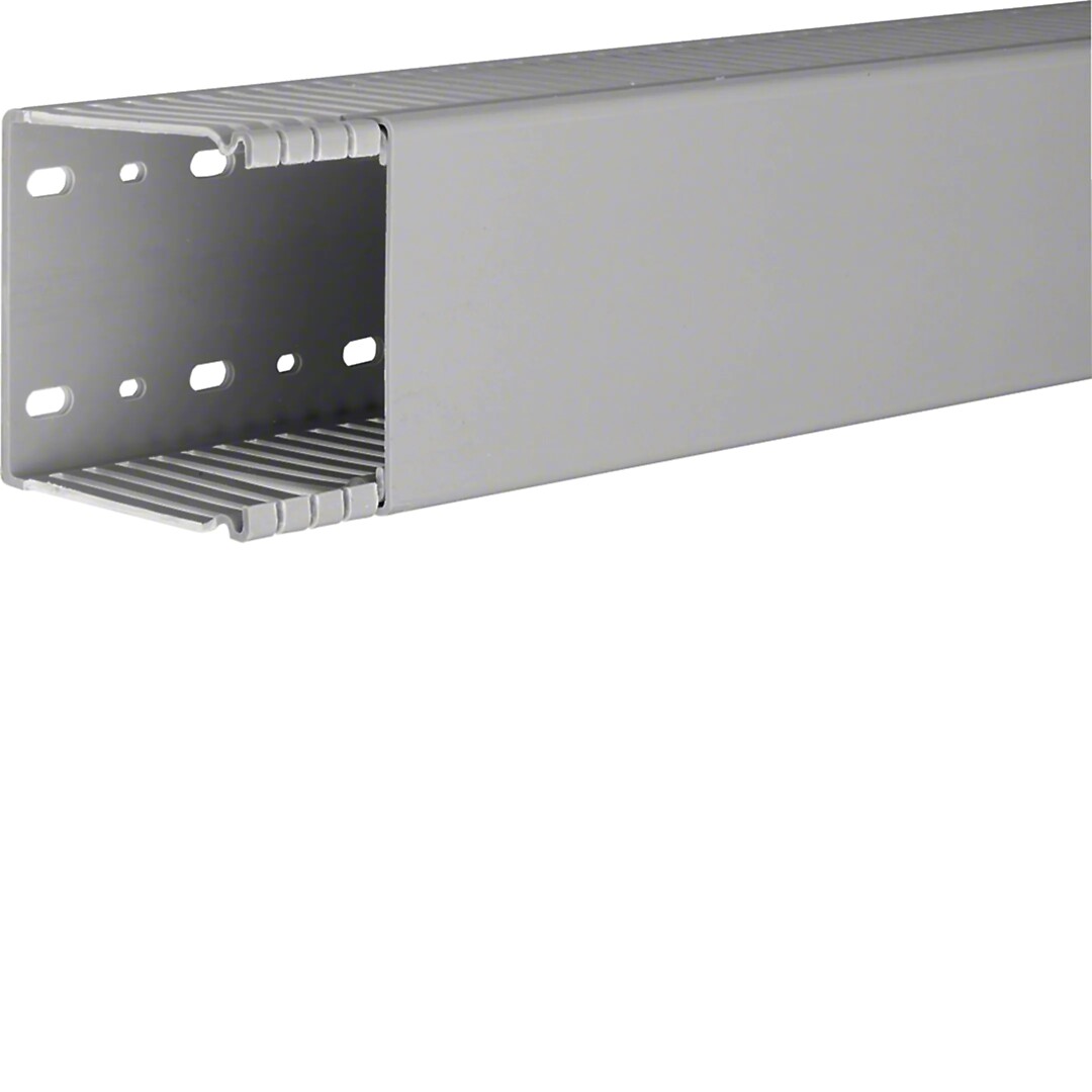 Perforuotas instaliacinis kanalas, 80×80 mm, PVC, BA6, pilkas RAL7030