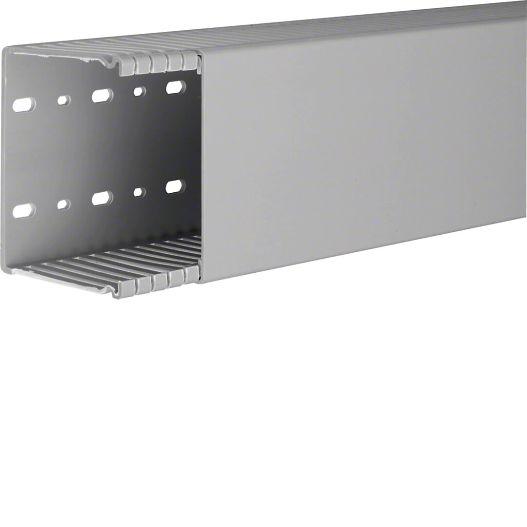 Perforuotas instaliacinis kanalas, 80×100 mm, PVC, BA6,  pilkas RAL7030
