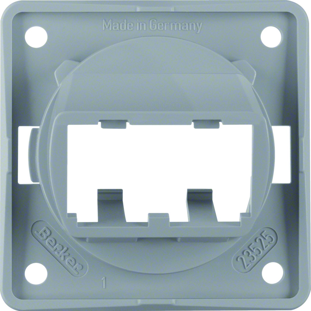 Lizdo laikiklis MINI-COM, RJ45x2, 2-gubas, Berker Integro, baltas blizgus