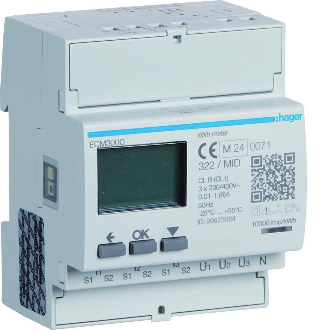 El. energijos skaitiklis, 3F, 400V, AC, 3F per sr. transf. 1-5A , MBUS, MID