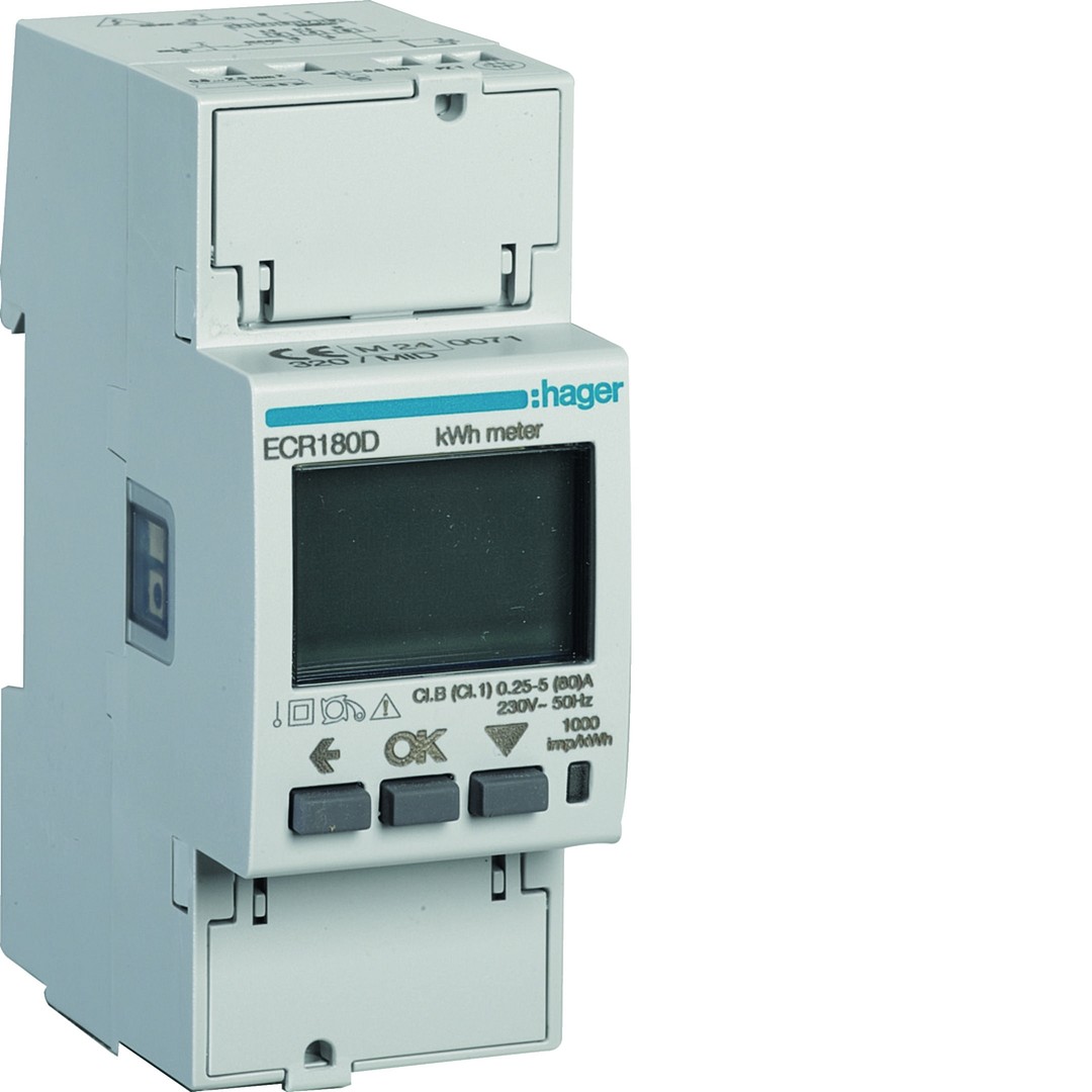 El. energijos skaitiklis, 1F, 230V, AC, 80A, 2 moduliai, MODBUS MID