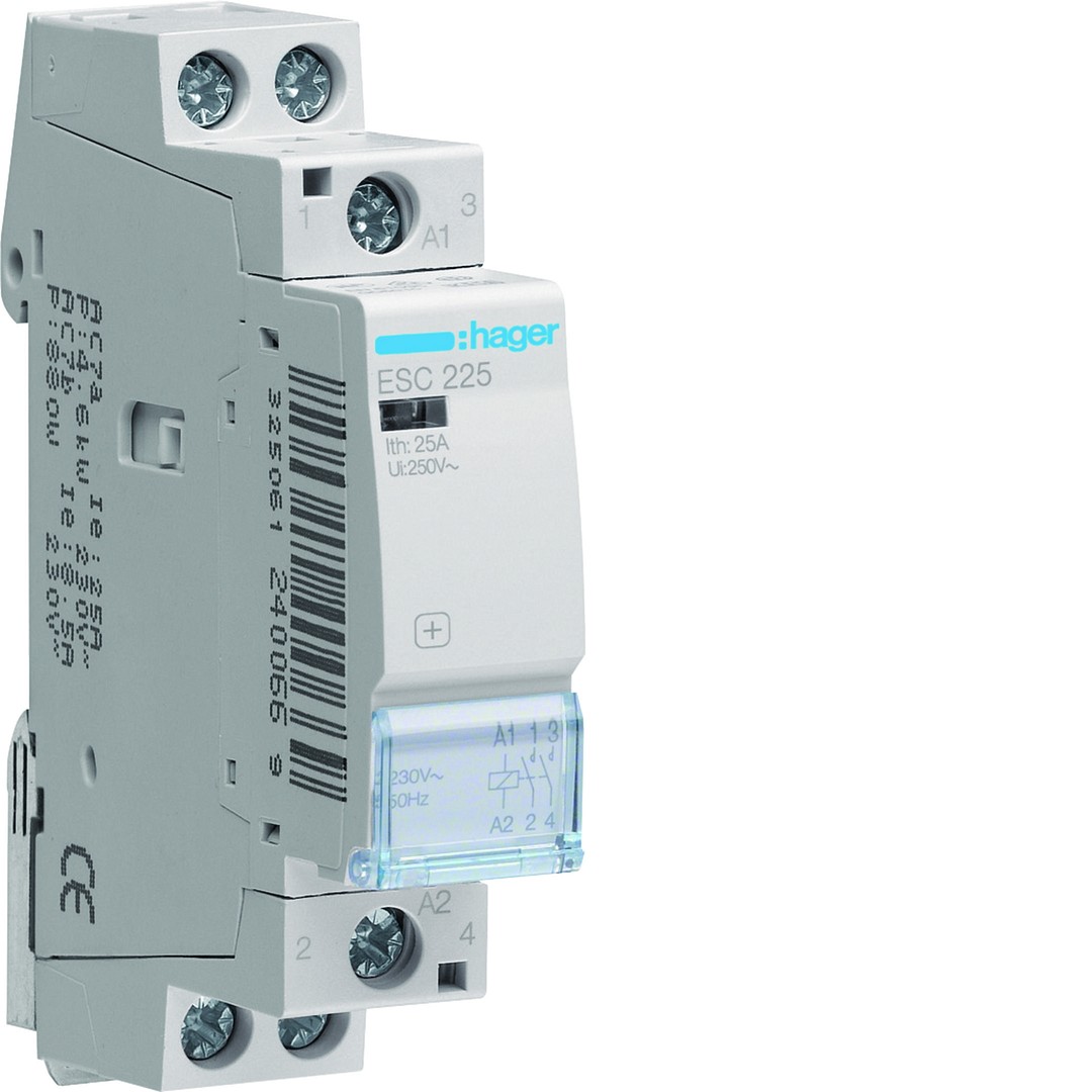 Modulinis kontaktorius, 25A, 2NA, 230V ~50/60Hz, 1 modulis