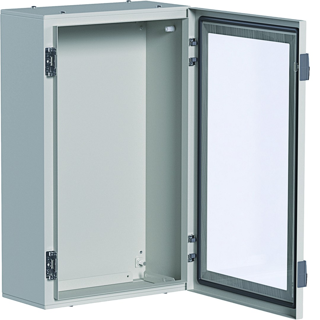 Plieno skydas su stiklu, be mont. pl., 650x400x200 mm, IP65, Orion