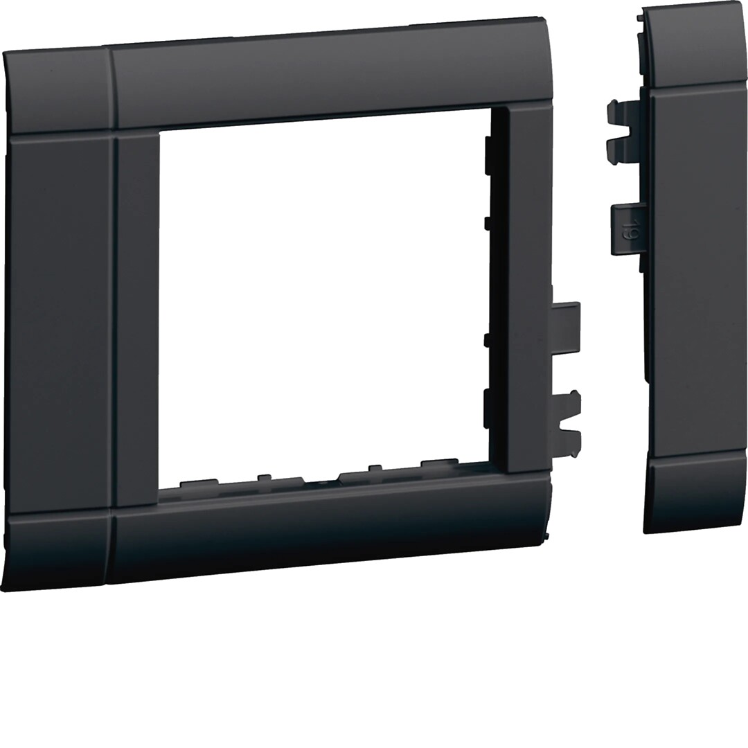 Vienvietis rėmelis ABS, be halogeno, 55×55 mm,dangtis 80mm, BR ,RAL9011
