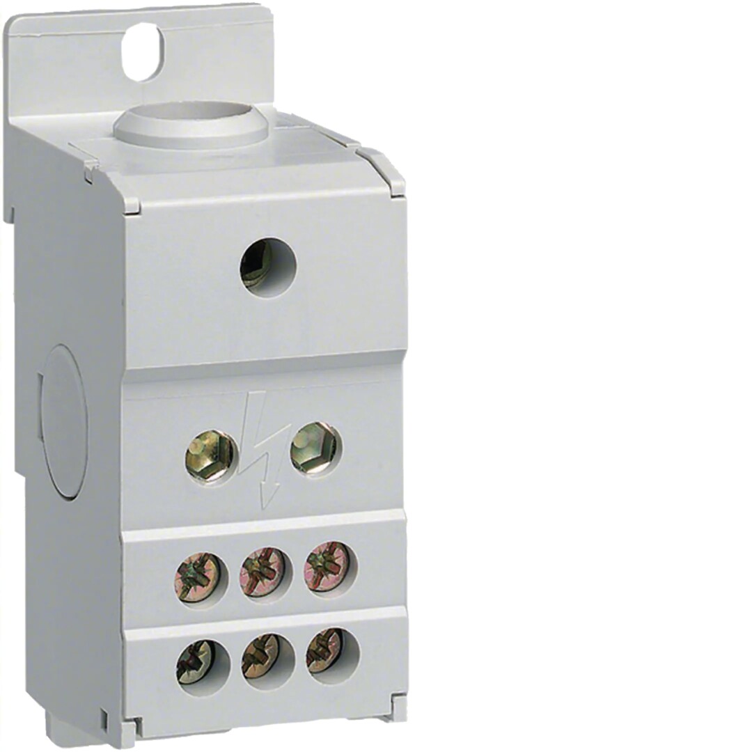 Paskirstymo blokas, 160A, įėjimas 1×70 mm², išėjimai 6×16 mm²