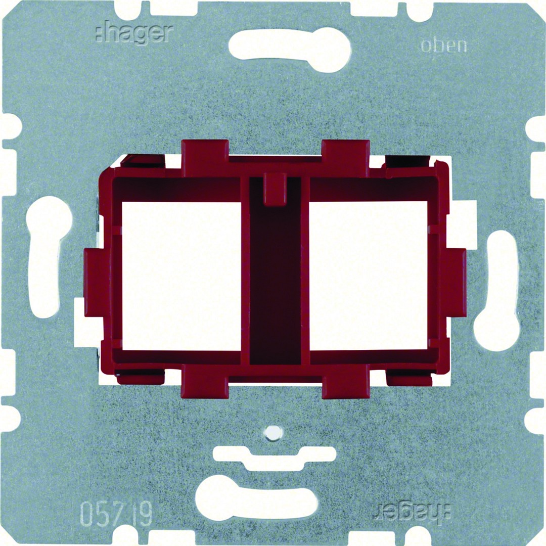 454101 Laikiklis 2xRJ45 lizdo Jaks modulis 15,5×19,5mm  raudonas