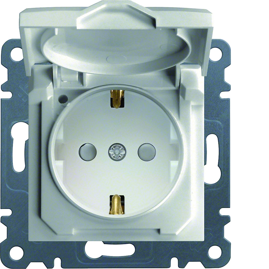 Schuko lizdas  "Safety Plus" su dangteliu Lumina intense, baltas blizgus RAL9016