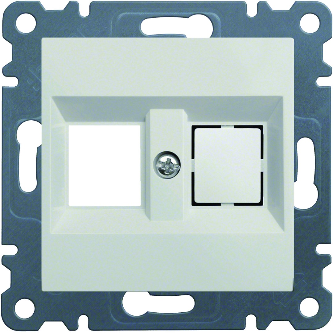 Dvivietis laikiklis Keystone Jack lizdams, Lumina intense, balta blizgi RAL9016