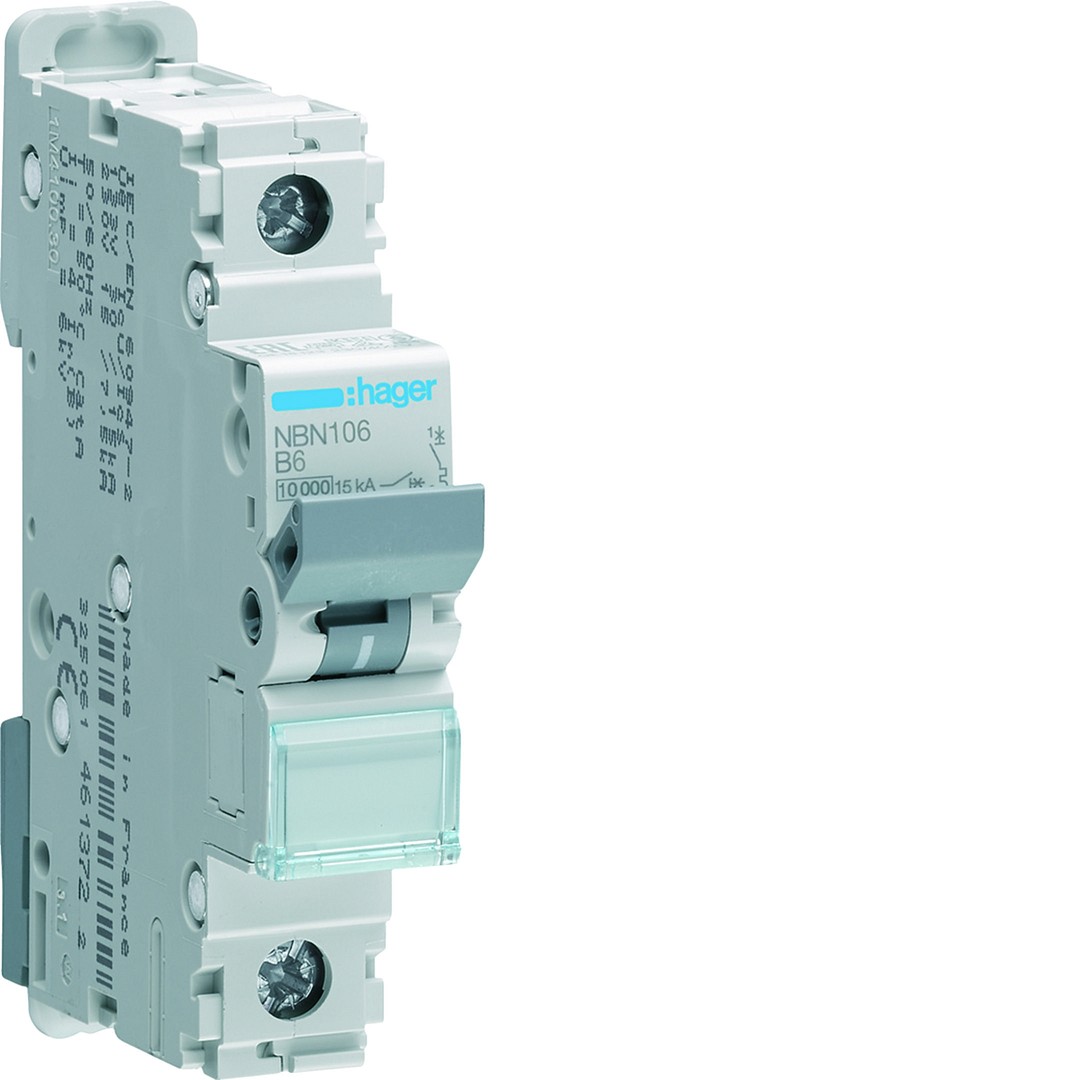 Automatinis jungiklis, 1P, 10kA, B-6A, 1 modulis
