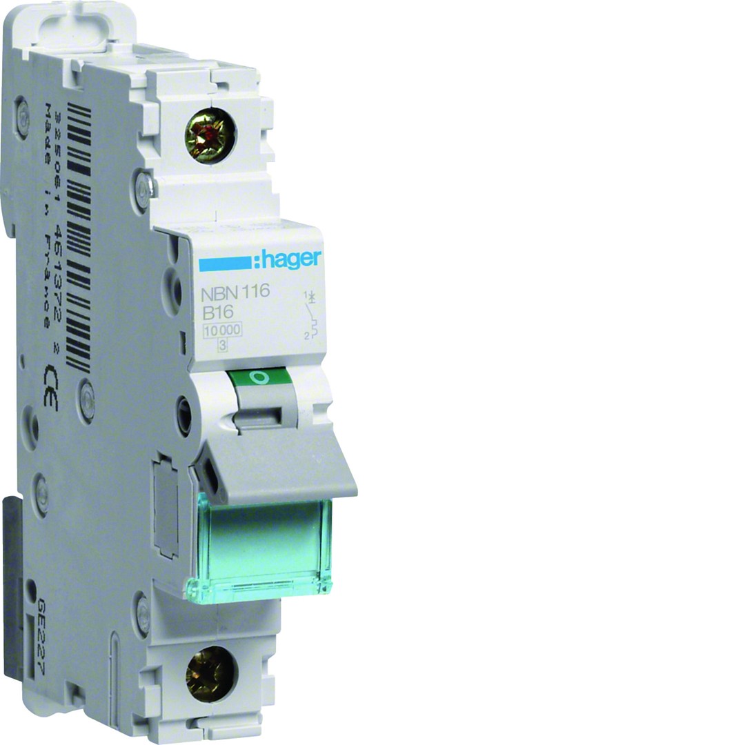 Automatinis jungiklis, 1P, 10kA, B-16A, 1 modulis