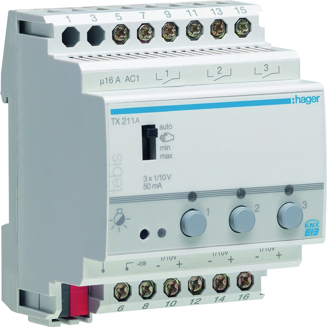 Dimeris, 3 kanalai, 1/10V, KNX easy