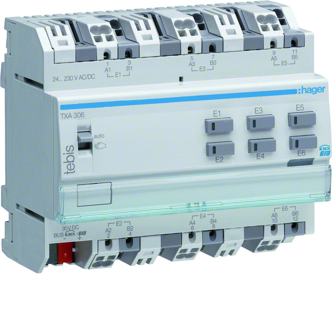 Modulinis KNX binarinis įėjimų modulis, 6 kanalai, 230V modulinis