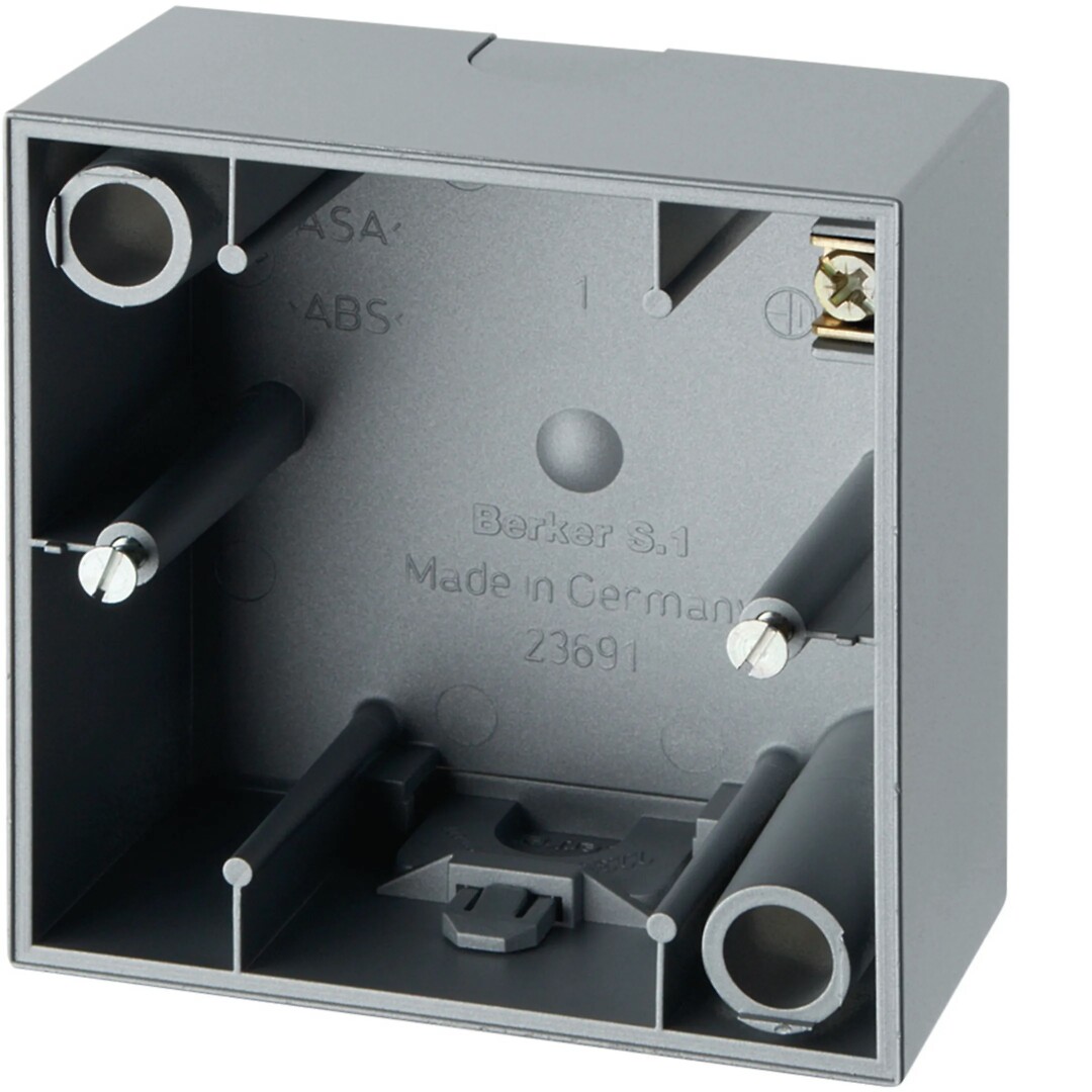 Adapteris su dugnu, 1-vietis, v/t., Berker S1, matinis aliuminis