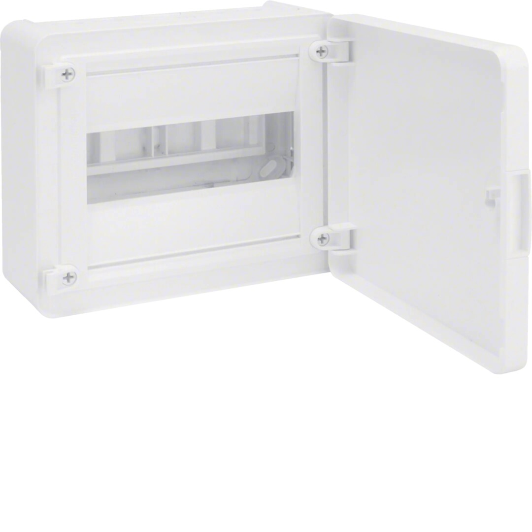 Virštinkinis plastikinis skydelis su baltomis durelėmis, IP40, 1×8, Golf