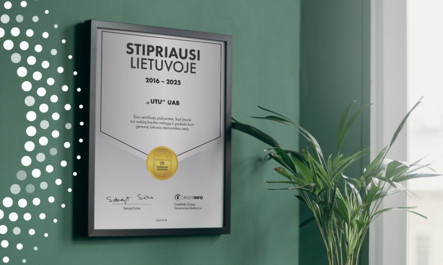 UTU stipriausi Lietuvoje sertifikatas