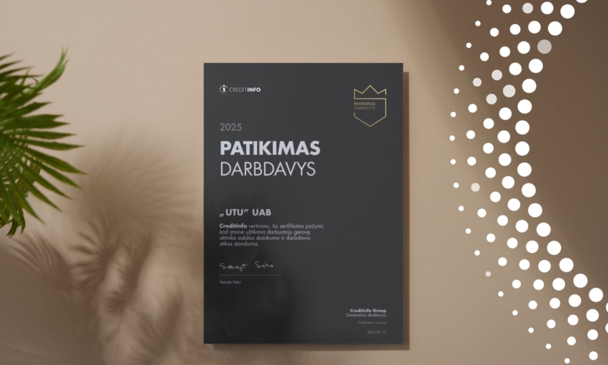 UTU patikimas darbdavys sertifikatas