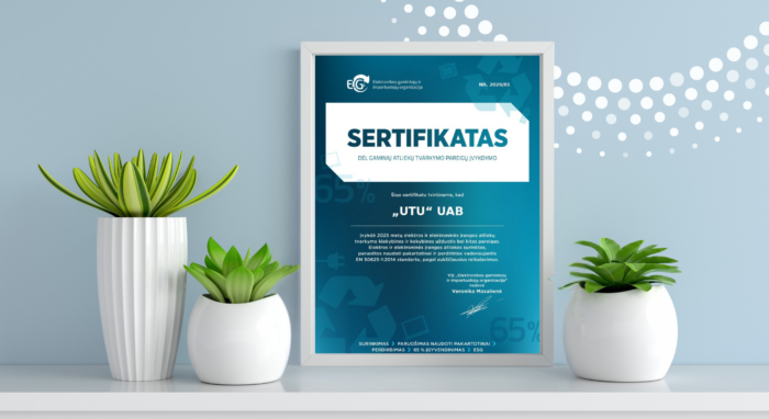 elektronikos atliekų tvarkymo sertifikatas