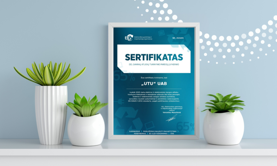 elektronikos atliekų tvarkymo sertifikatas