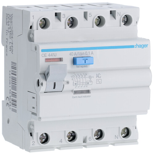 Strāvas noplūdes automāts 4P 40A 100mA AC – tips