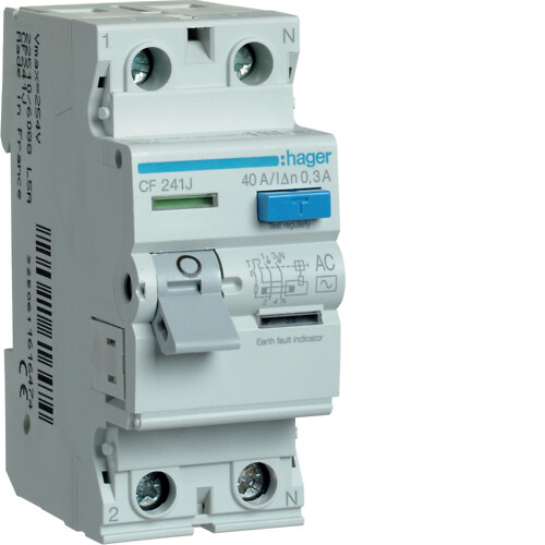 Strāvas noplūdes automāts 2x40A 300mA, AC – tips