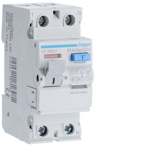 Strāvas noplūdes automāts 2P 63A 300mA, AC – tips