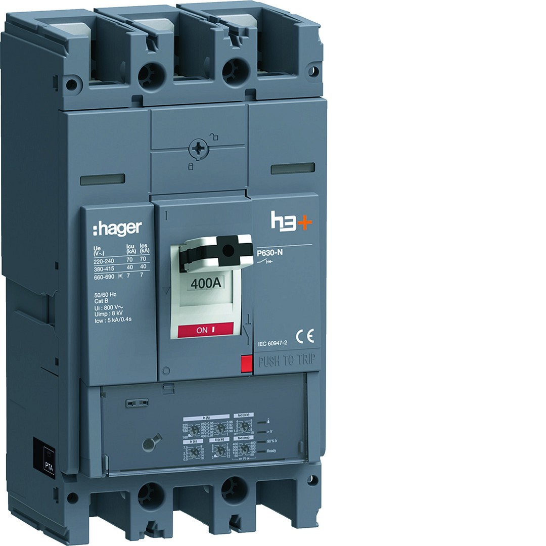 Slēdzis MCCB  h3+ P630 LSI 3x400A 40kA