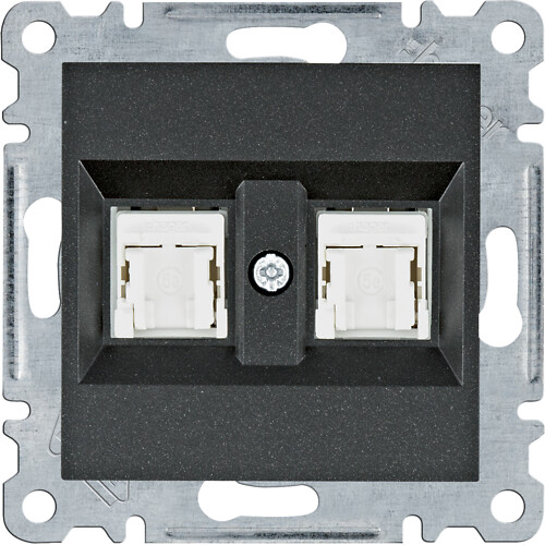 2xRJ45 Cat.5e UTP, melns