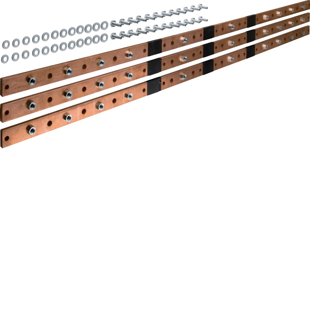 CU kopne, universN, 40x10mm, 6 lauki, 9 atvienošanas sloksnēm NH1-3, (3 gab.)