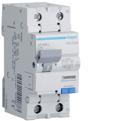 Kombinētais automāts 6kA 2P C 16A 300mA A – tips
