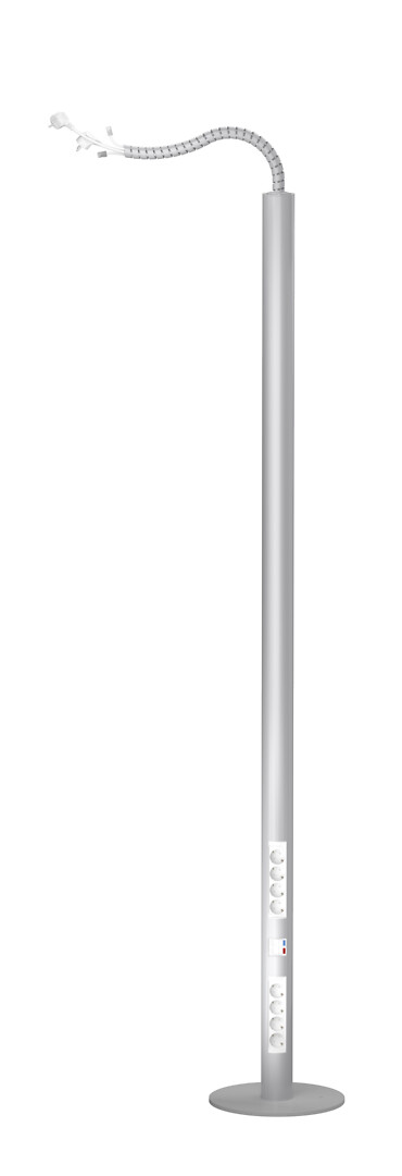 Kontaktligzdu kolonna 2,3m, vads- 5m, anodēta
