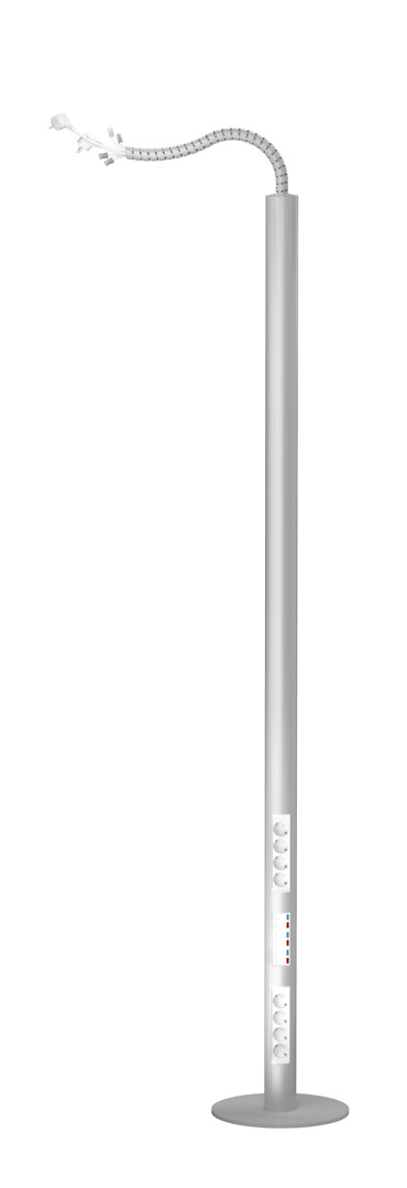 Kontaktligzdu kolonna 2,3m, vads- 5m, anodēta