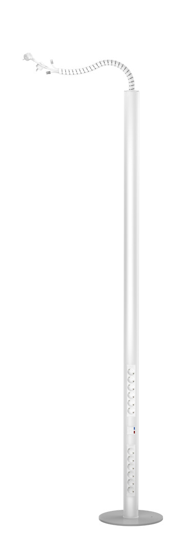 Kontaktligzdu kolonna 2,3m, vads- 7m, balta