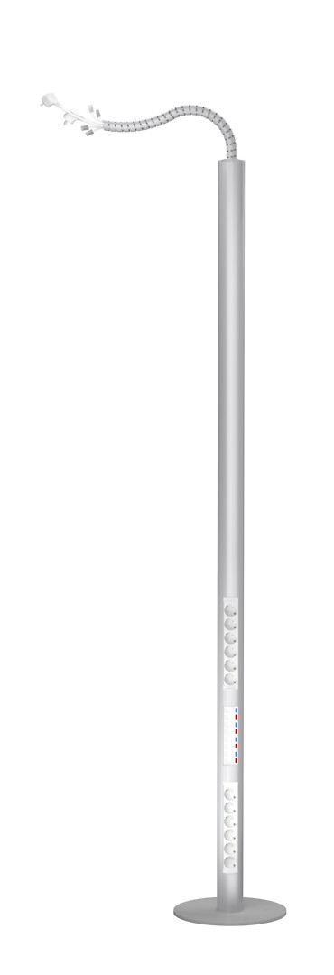 Kontaktligzdu kolonna 2,3m, vads- 7m, anodēta