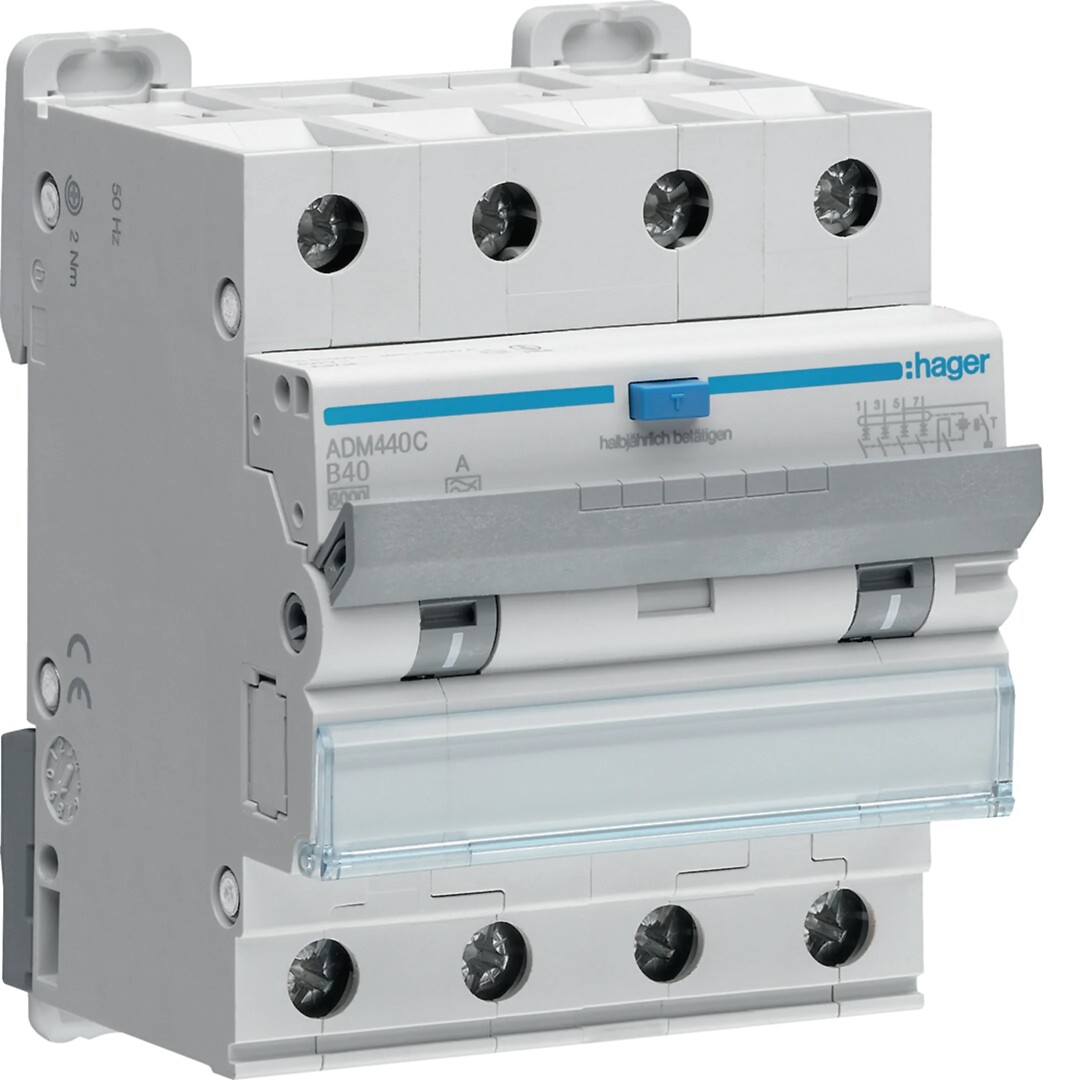 Kombinētais automāts 4P 6kA B-40A 30mA, A